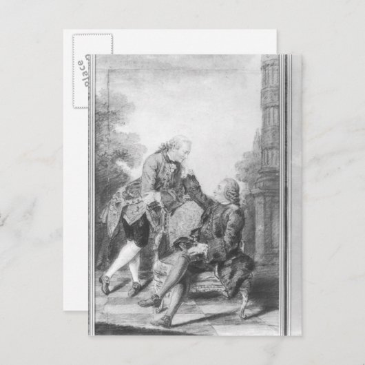 デニス・ディドロとメルヒオール・バロン・ド・グリム ポストカード (正面/裏面)