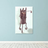 デニス・パピン1679で発明された圧力釜 キャンバスプリント (インサイチュ (ウッドフロア))