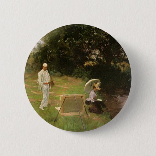 デニス・ミラー絵画・バンカーのCalcot by Sargent 缶バッジ (正面)