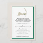 デニポートケープコッドマップエメラルドグリーン | 結婚s 招待状 (正面/裏面)