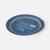 デニムおよびダイヤモンドのパーティーのプレート ペーパープレート (アングル)