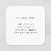 デニムおよび金属金ゴールド スクエア名刺 (裏面)