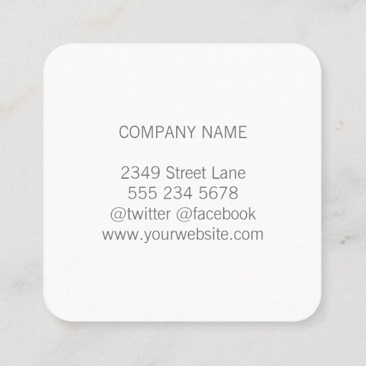 デニムおよび金属金ゴールド スクエア名刺 (裏面)