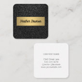 デニムおよび金属金ゴールド スクエア名刺 (正面/裏面)