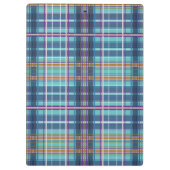 デニムが青の数々の正方形でチェック クリップボード (裏面)