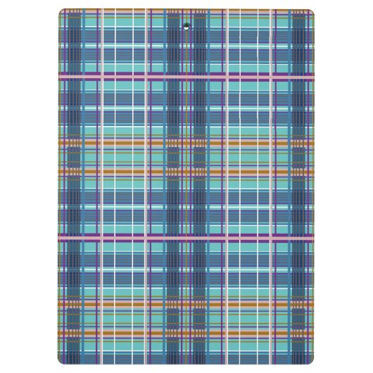 デニムが青の数々の正方形でチェック クリップボード (裏面)