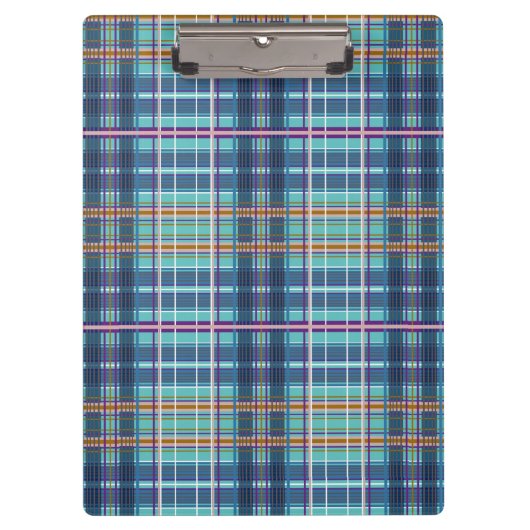 デニムが青の数々の正方形でチェック クリップボード (正面)