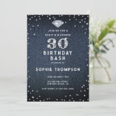 デニムきらきら光るダイヤモンド30歳のパーティー 招待状 (スタンド正面)