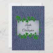 デニムつる植物結婚式招待状 招待状 (裏面)