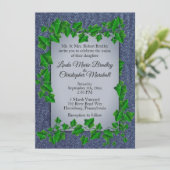 デニムつる植物結婚式招待状 招待状 (スタンド正面)