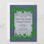 デニムつる植物結婚式招待状 招待状 (正面)