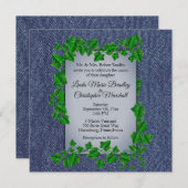 デニムつる植物結婚式招待状 招待状 (正面/裏面)