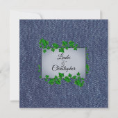 デニムつる植物結婚式招待状 招待状 (裏面)