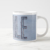 デニムでスマイルを擦り切った ジャンボコーヒーマグカップ (右)