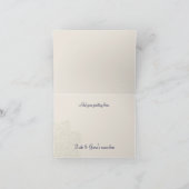 デニムとアイボリーのレースのウェディングサンキューノート サンキューカード (内部)