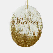 デニムとグリッター パーソナライズされた セラミックオーナメント (右)