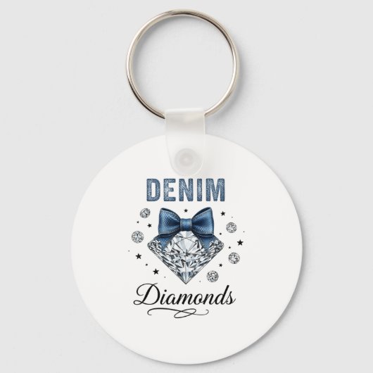 デニムとダイアモンズウェスタンのTシャツW キーホルダー (正面)