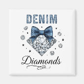 デニムとダイアモンズウェスタンのTシャツW マグネット (正面)