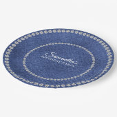 デニムとダイアモンズブルージーンズきらきら光るバースデーパーティー ペーパープレート (アングル)