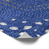 デニムとダイアモンズブルージーンズきらきら光るバースデーパーティー ポスター (角)