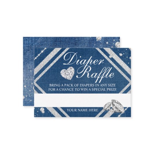 デニムとダイヤモンドのおむつくじ引換カード エンクロージャーカード (正面/裏面インサイチュ)