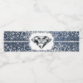 デニムとダイヤモンドのウォーターボトルラベル ペットボトルラベル