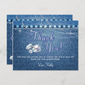 デニムとダイヤモンドのサンキューカード ポストカード (正面/裏面)