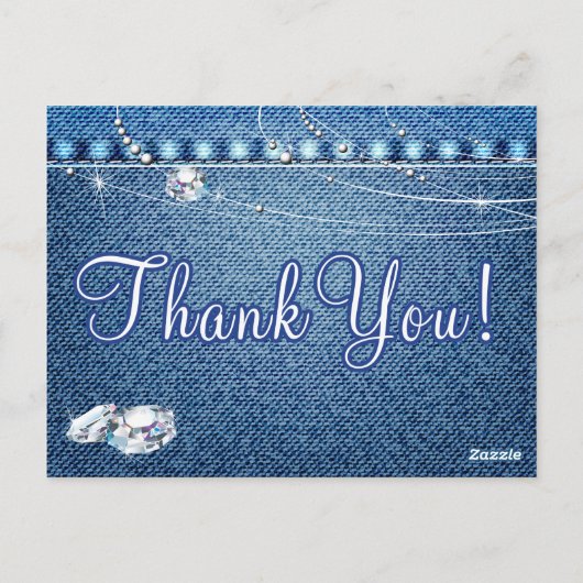 デニムとダイヤモンドのサンキューカード ポストカード (裏面)