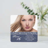 デニムとダイヤモンドのスイート16パーティー 招待状 (スタンド正面)