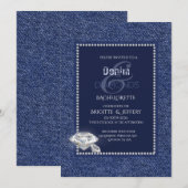 デニムとダイヤモンドのバチェロレッテ 招待状 (正面/裏面)