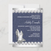 デニムとダイヤモンドのバースデーパーティ招待状 招待状 (裏面)