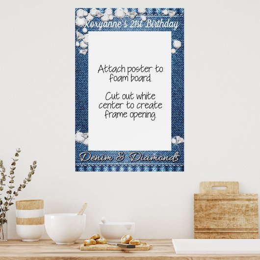 デニムとダイヤモンドのフォトブースのフレームプロップポスター ポスター (キッチン)