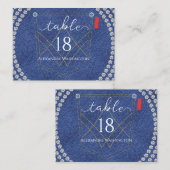 デニムとダイヤモンドのブルージーンズとゴージャスな誕生日パーティー プレイスカード (正面/裏面)