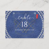 デニムとダイヤモンドのブルージーンズとゴージャスな誕生日パーティー プレイスカード (正面)