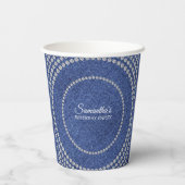 デニムとダイヤモンドのブルージーンズとゴージャスな誕生日パーティー 紙コップ (裏面)