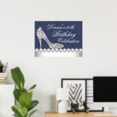 デニムとダイヤモンドの誕生日パーティー ポスター (ホームオフィス)