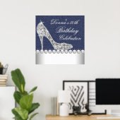 デニムとダイヤモンドの誕生日パーティー ポスター (ホームオフィス)