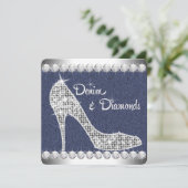 デニムとダイヤモンドの誕生日パーティー 招待状 (スタンド正面)