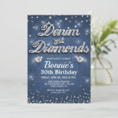 デニムとダイヤモンドの誕生日 招待状 (スタンド正面)