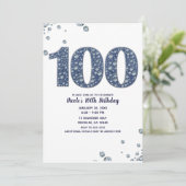 デニムとダイヤモンドの輝き 100周年 誕生日 招待状 (スタンド正面)