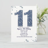 デニムとダイヤモンドの輝き 11歳の誕生日 招待状 (スタンド正面)