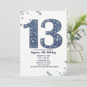 デニムとダイヤモンドの輝き 13歳の誕生日おめでとう 招待状 (スタンド正面)