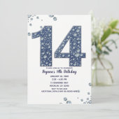 デニムとダイヤモンドの輝き 14歳の誕生日おめでとう 招待状 (スタンド正面)