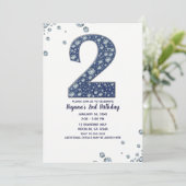 デニムとダイヤモンドの輝き 2歳の誕生日おめでとう 招待状 (スタンド正面)