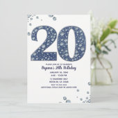 デニムとダイヤモンドの輝き 20歳の誕生日おめでとう 招待状 (スタンド正面)