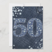 デニムとダイヤモンドの輝き 50歳の誕生日おめでとう 招待状 (裏面)