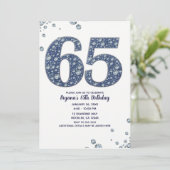 デニムとダイヤモンドの輝き 65歳の誕生日 招待状 (スタンド正面)