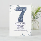 デニムとダイヤモンドの輝き 7歳の誕生日 招待状 (スタンド正面)