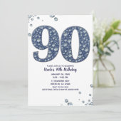 デニムとダイヤモンドの輝き 90歳の誕生日 招待状 (スタンド正面)