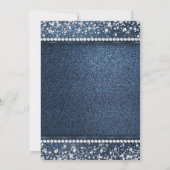デニムとダイヤモンドの輝く誕生日パーティー招待状 招待状 (裏面)
